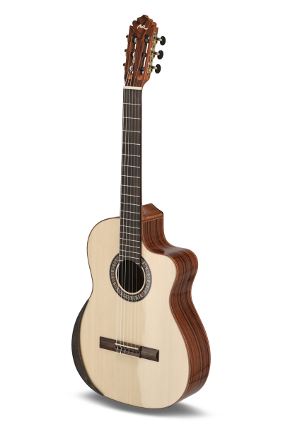 Manuel Rodriguez ACADEMIA Serie Santos Pavo Real, Fichte massiv / Santos Palisander, Cutaway Pickup, Made in Europe